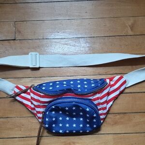 Mad Love Red White and Blue Star & Stripe Fanny Pack